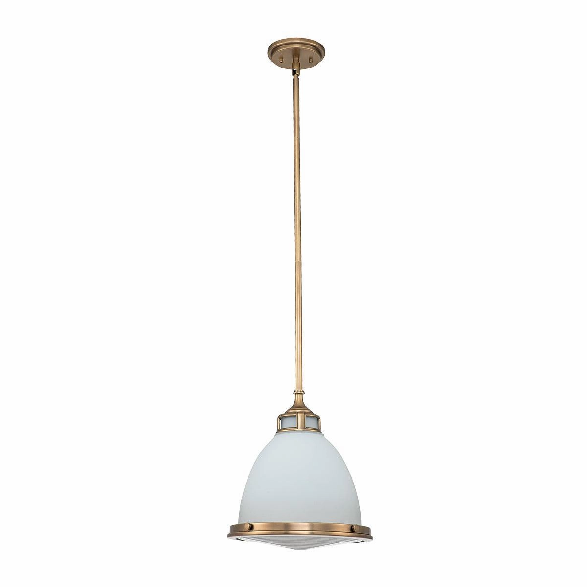 Hinkley Amelia 1 Light Medium Brass Pendant - Frosted Glass