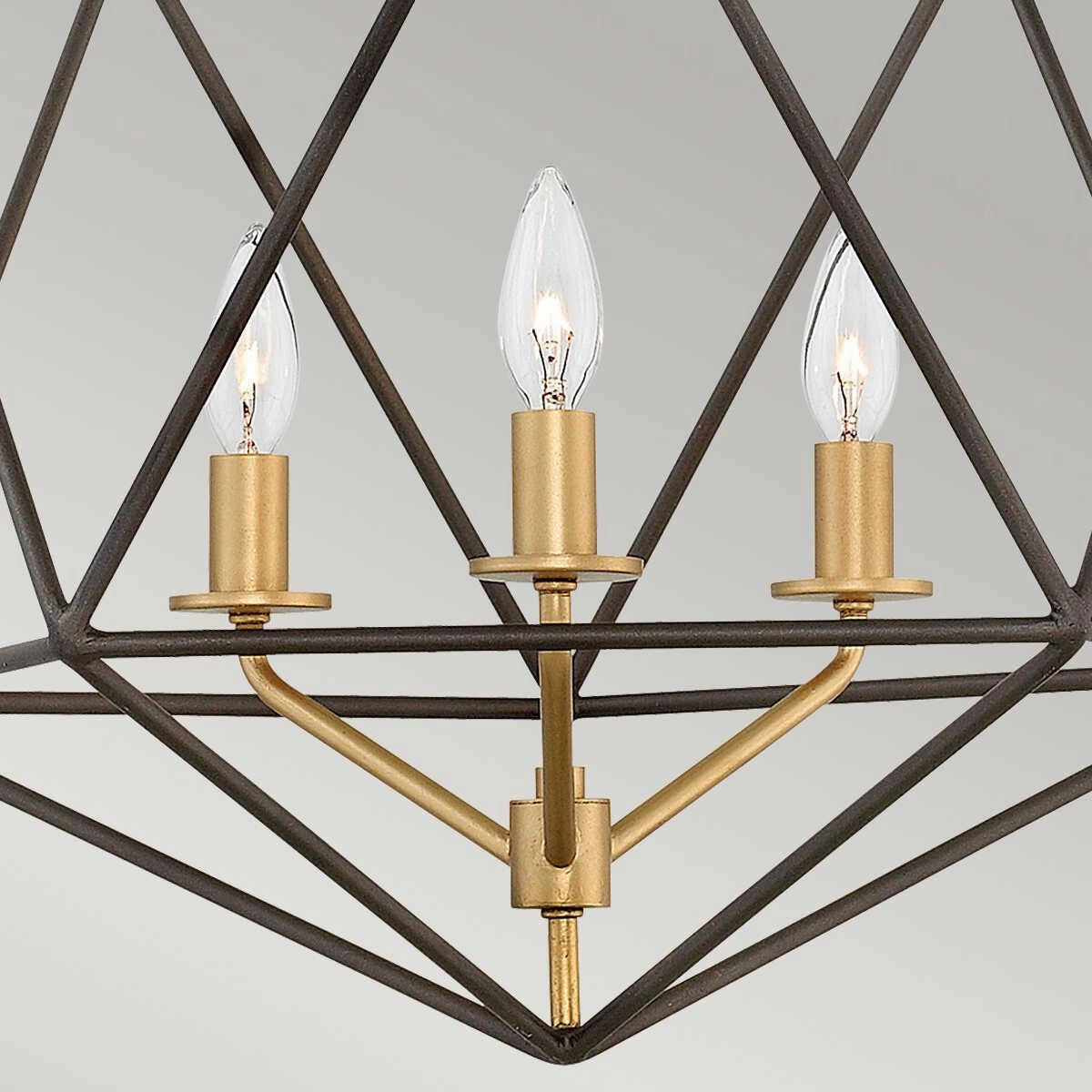 Hinkley Astrid 3 Light Matte Bronze Pendant Chandelier