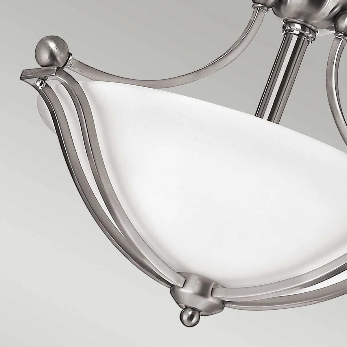 Hinkley Bolla Nickel Art Deco Semi Flush Ceiling Light