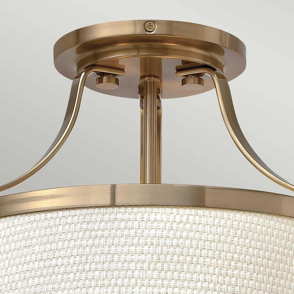 Hinkley Charlotte Antigue Brass Semi-Flush Ceiling Light
