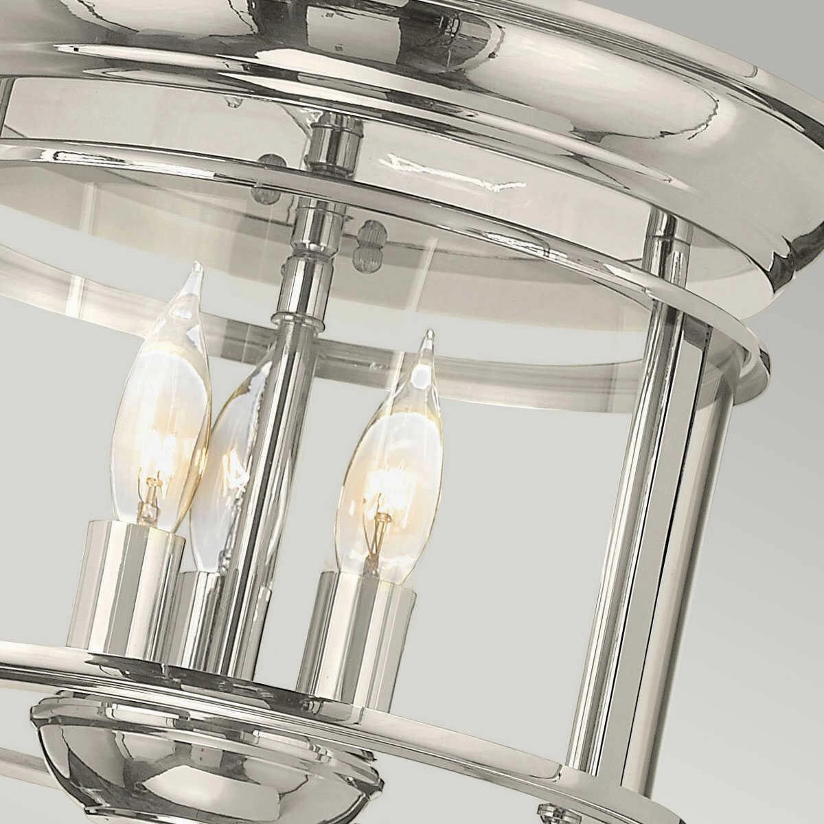 Hinkley Gentry 3 Light Flush Polished Nickel Ceiling Light