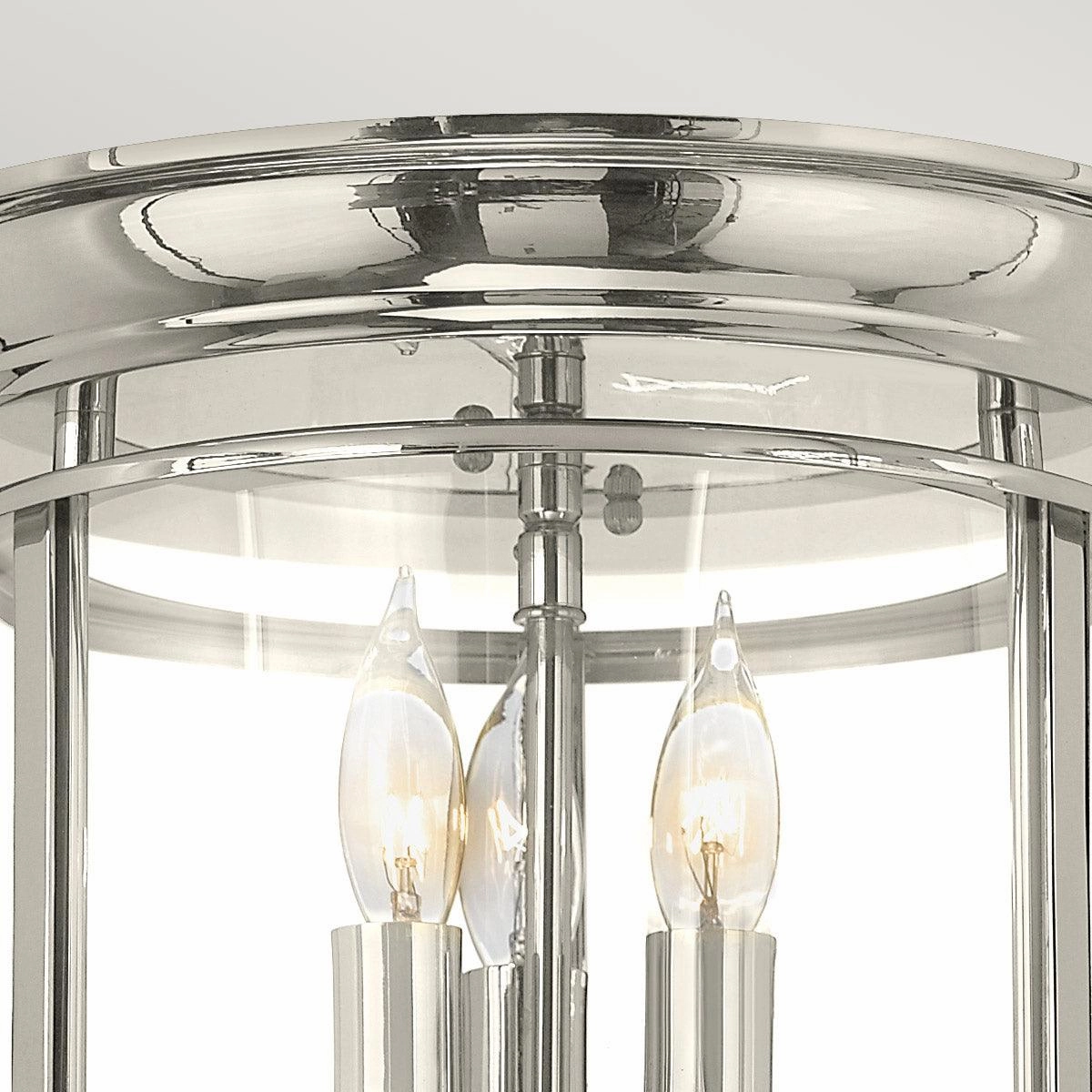 Hinkley Gentry 3 Light Flush Polished Nickel Ceiling Light