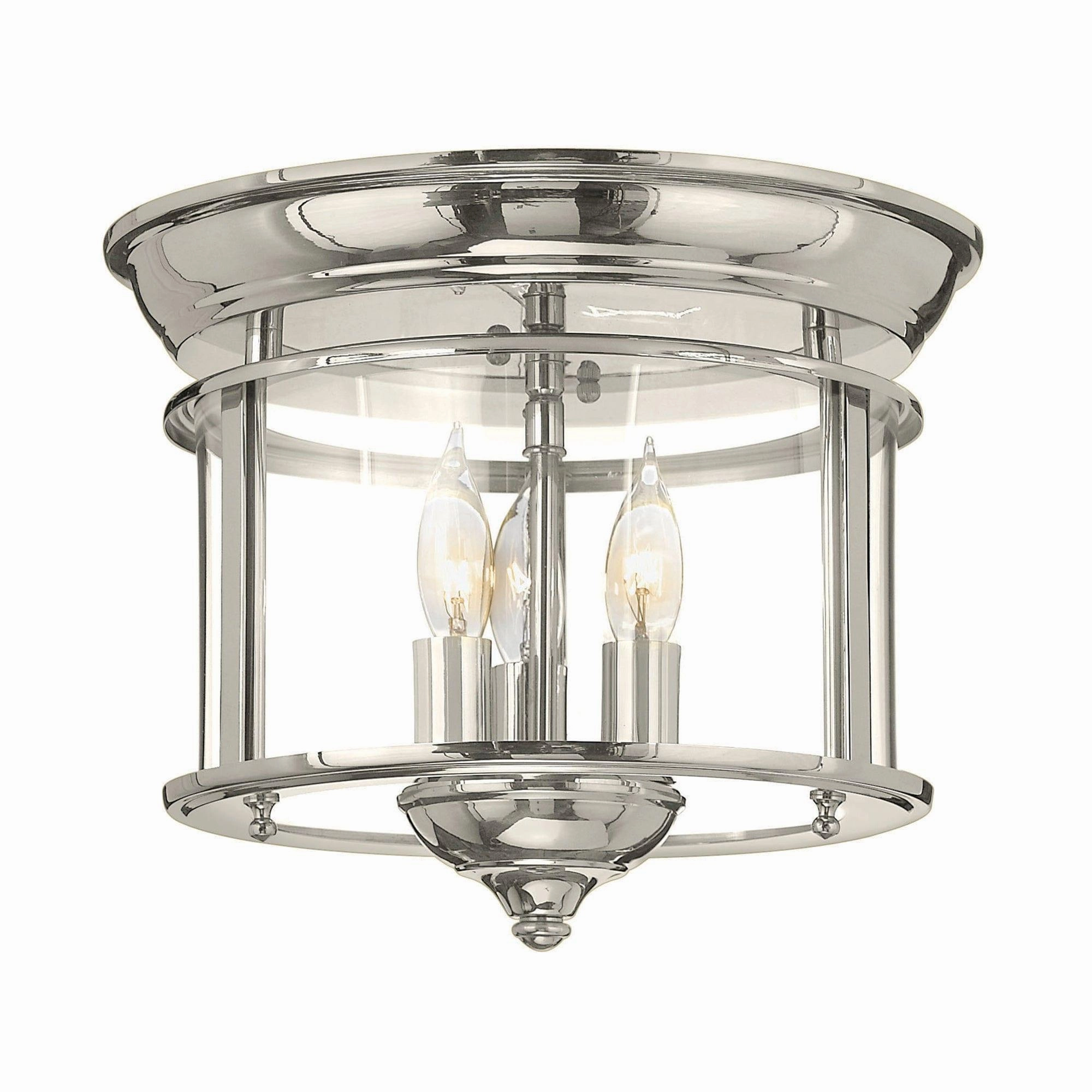 Hinkley Gentry 3 Light Flush Polished Nickel Ceiling Light simple ceiling design light