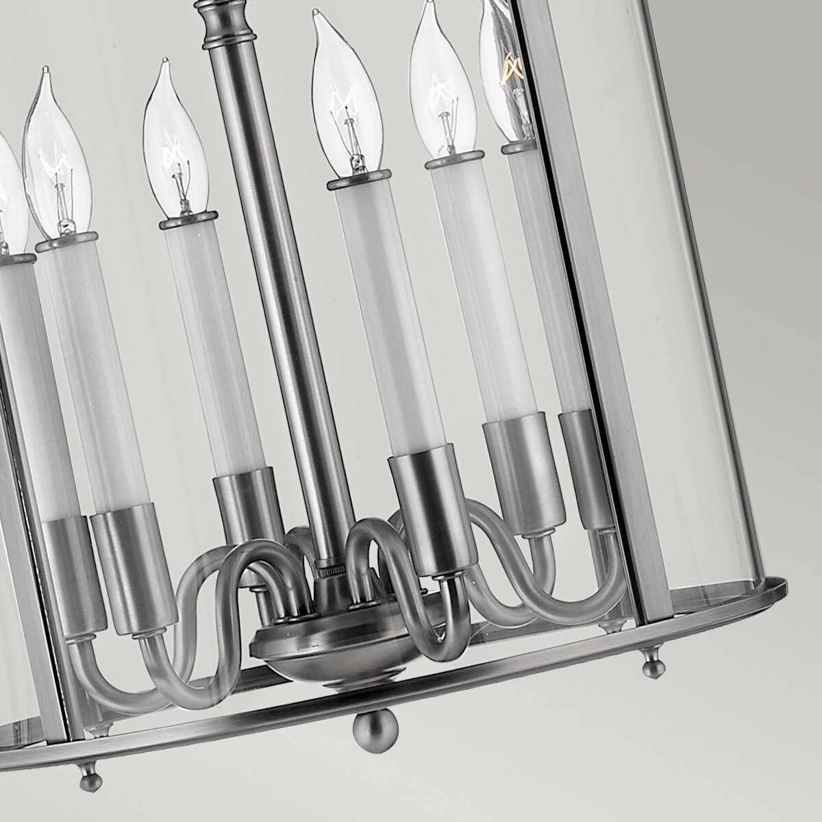 Hinkley Gentry Pewter Large Ceiling Lantern - 6 Light