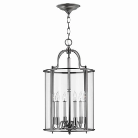 Hinkley Gentry Pewter Large Ceiling Lantern - 6 Light modern ceiling lamp