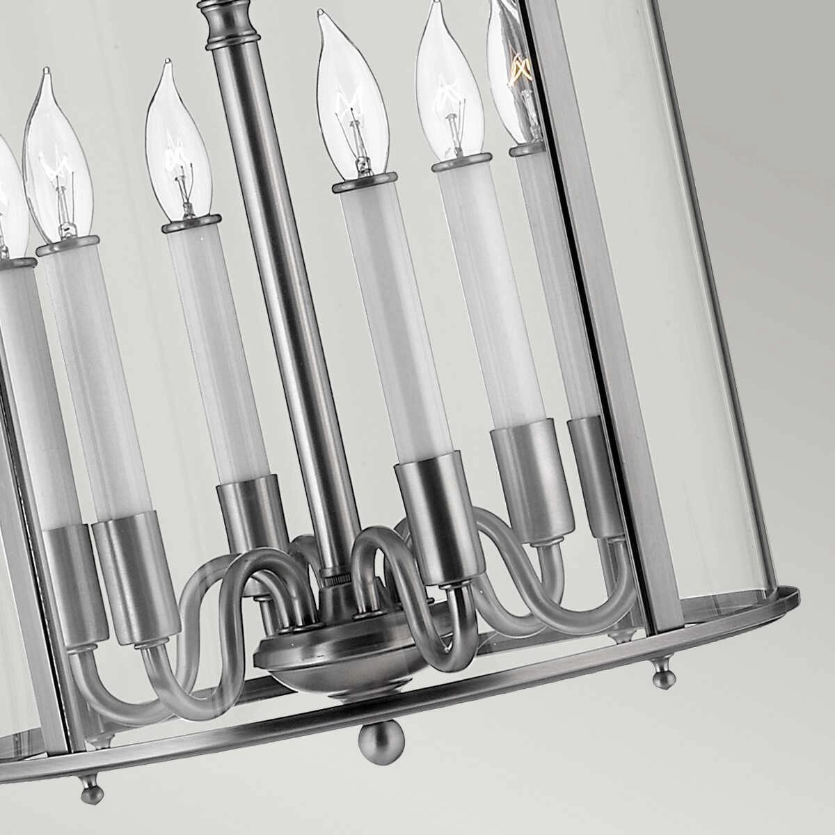 Hinkley Gentry Pewter Large Ceiling Lantern - 6 Light