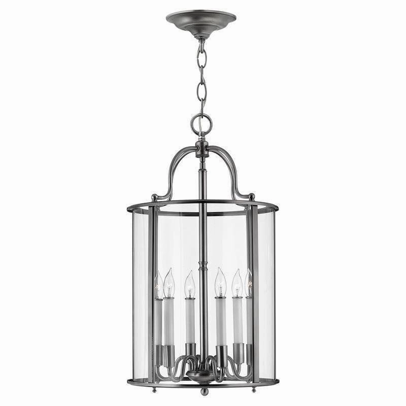 Hinkley Gentry Pewter Large Ceiling Lantern - 6 Light modern ceiling lamp