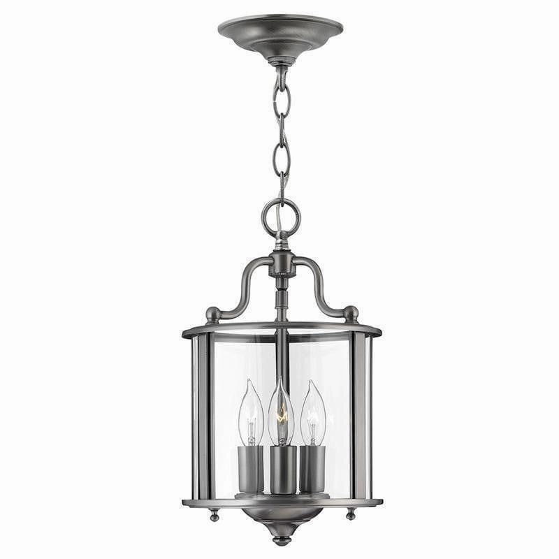 Hinkley Gentry Pewter Small Ceiling Lantern - 3 Light modern ceiling lamp