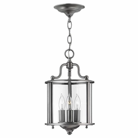 Hinkley Gentry Pewter Small Ceiling Lantern - 3 Light modern ceiling lamp
