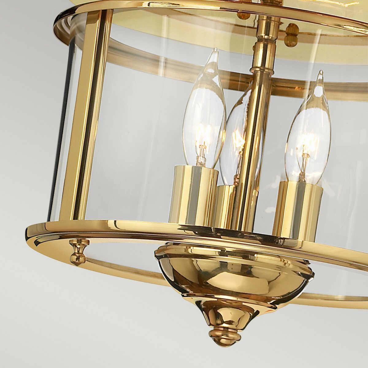 Hinkley Gentry Polished Brass Flush Mount Ceiling Light