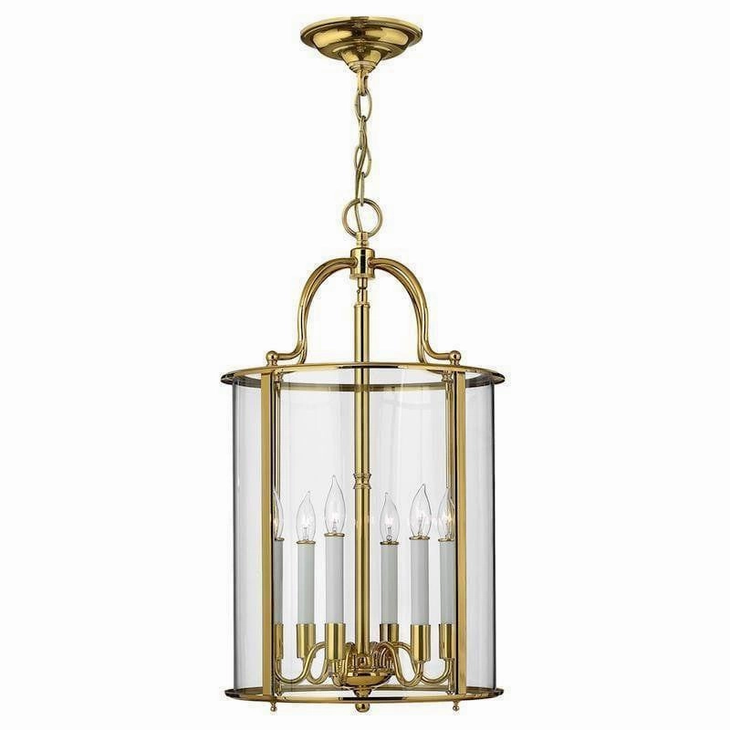 Hinkley Gentry Polished Brass Large 6 Light Ceiling Lantern simple ceiling design light