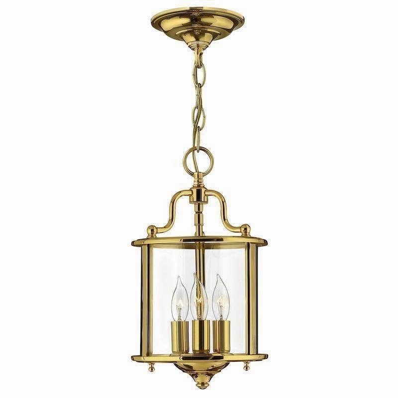 Hinkley Gentry Polished Brass Small 3 Light Ceiling Lantern modern ceiling lamp