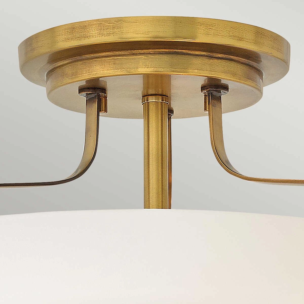 Hinkley Harper Small Semi-Flush Brass Ceiling Light
