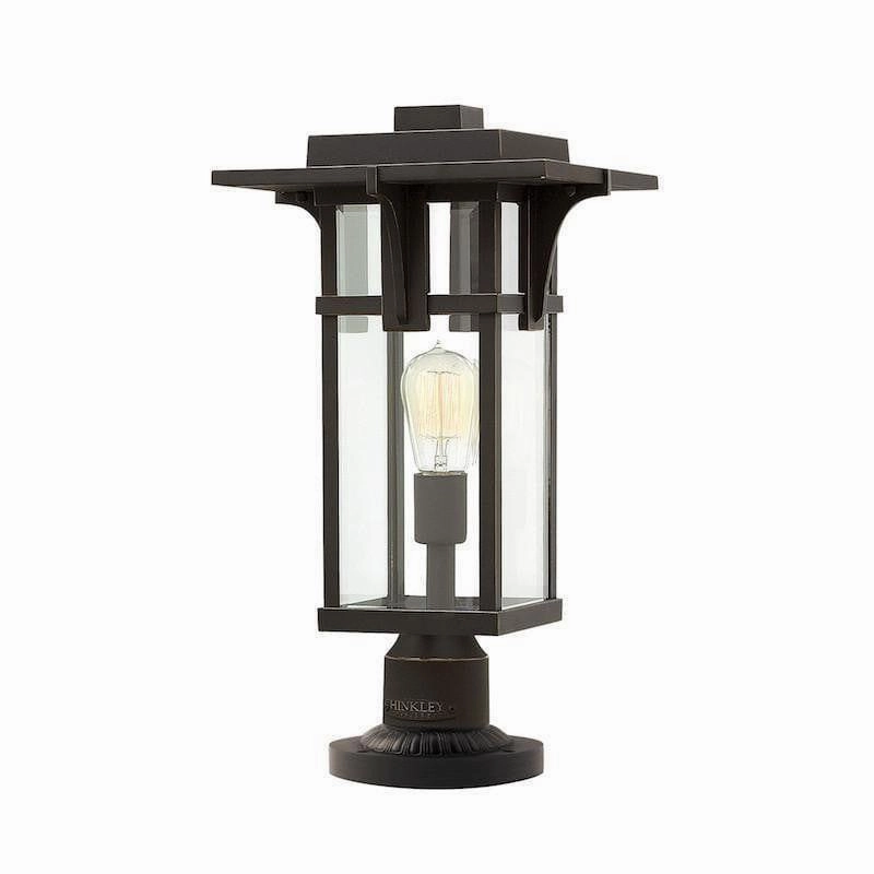Hinkley Manhattan Oil Rubbed Bronze Outdoor Pedestal Lantern outdoor wall lamp