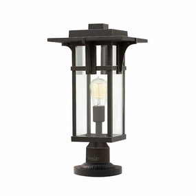 Hinkley Manhattan Oil Rubbed Bronze Outdoor Pedestal Lantern outdoor wall lamp