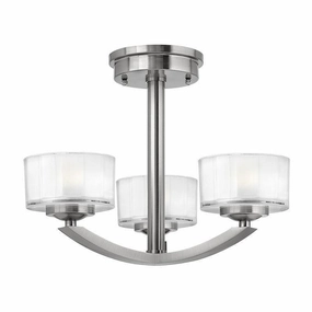 Hinkley Meridian Nickel Semi Flush Ceiling Light simple ceiling design light