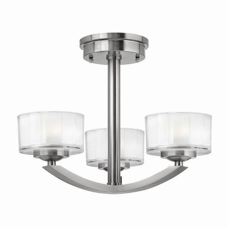 Hinkley Meridian Nickel Semi Flush Ceiling Light simple ceiling design light