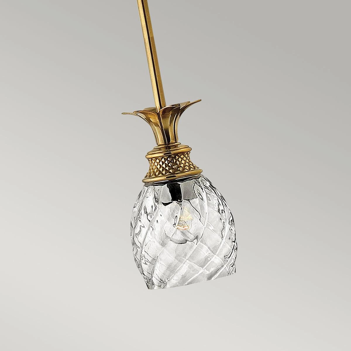 Hinkley Plantation 1 Light Brass Pendant - Pineapple Shade