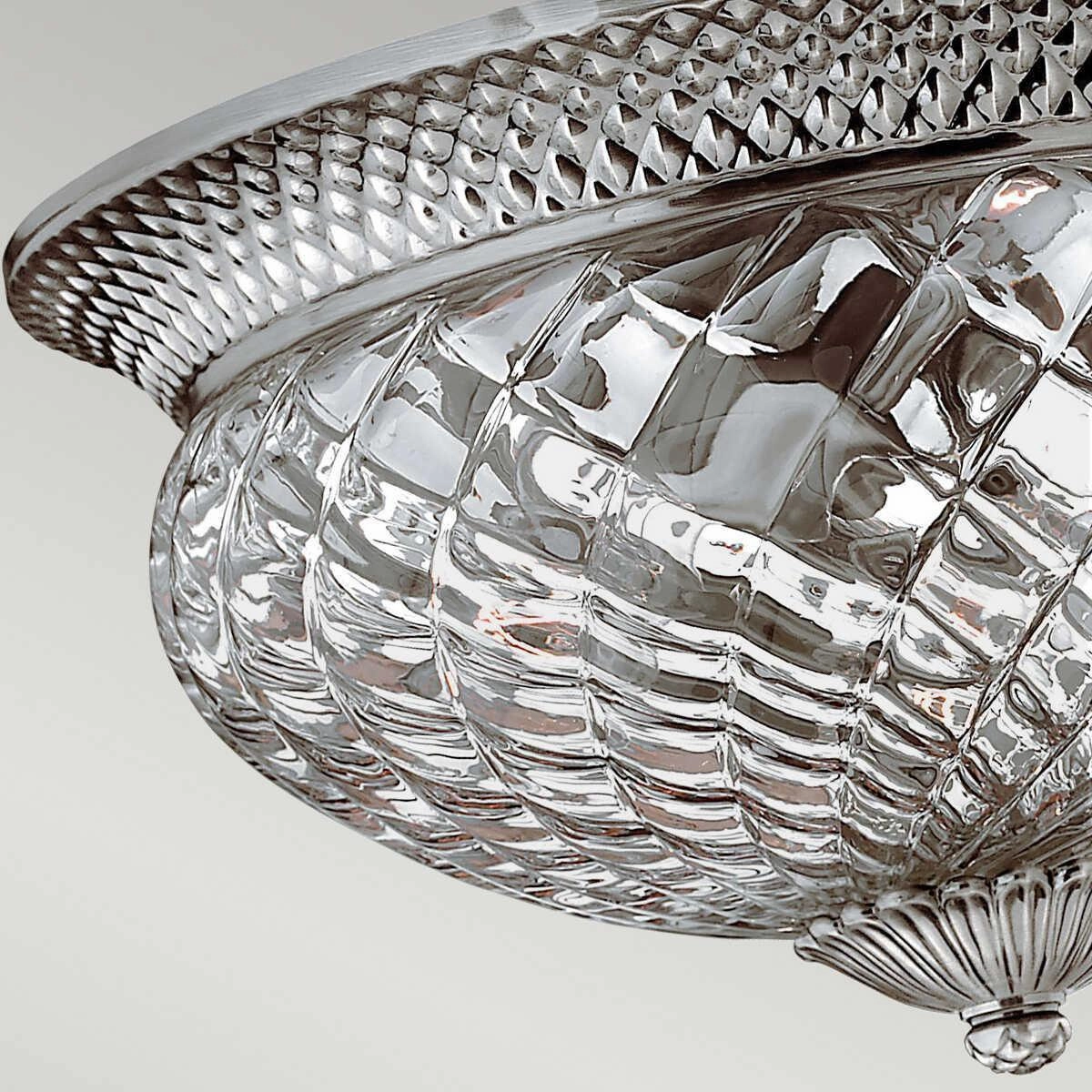 Hinkley Plantation Nickel Large Flush Ceiling Light