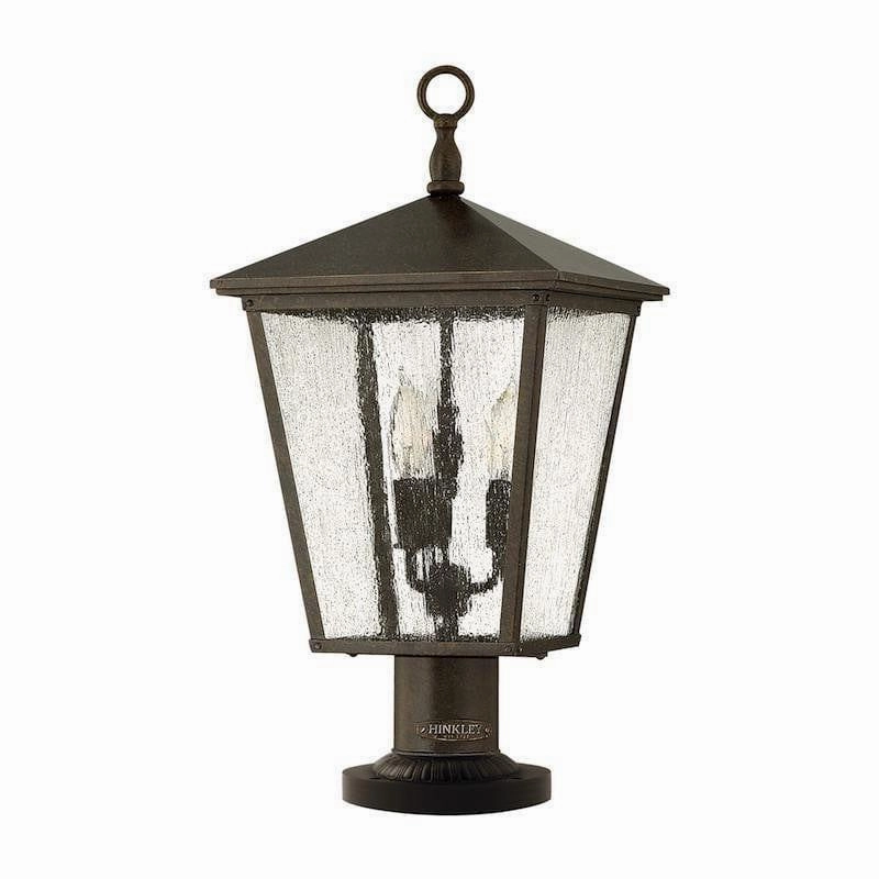 Hinkley Trellis Regency Bronze Outdoor Pedestal Lantern outdoor wall lamp