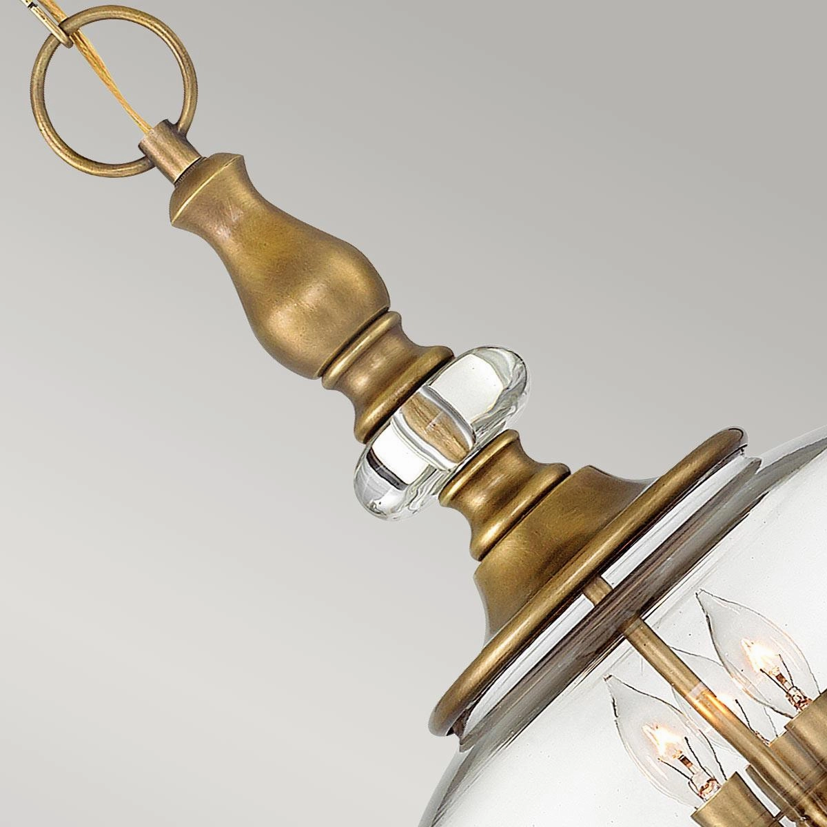 Hinkley Wexley 3 Light Heritage Brass Pendant Ceiling Light