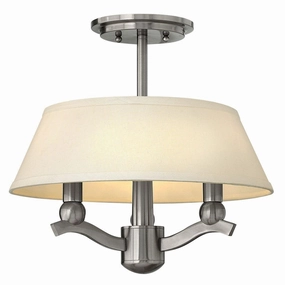 Hinkley Whitney 3 Light Duo-Mount Nickel Pendant Semi-Flush Light minimalist ceiling light