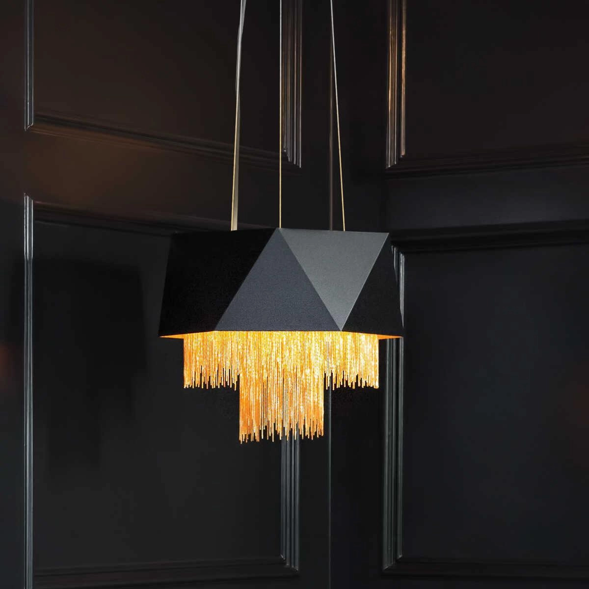 Hinkley Zuma 6 Light Black & Gold Pendant Ceiling Light