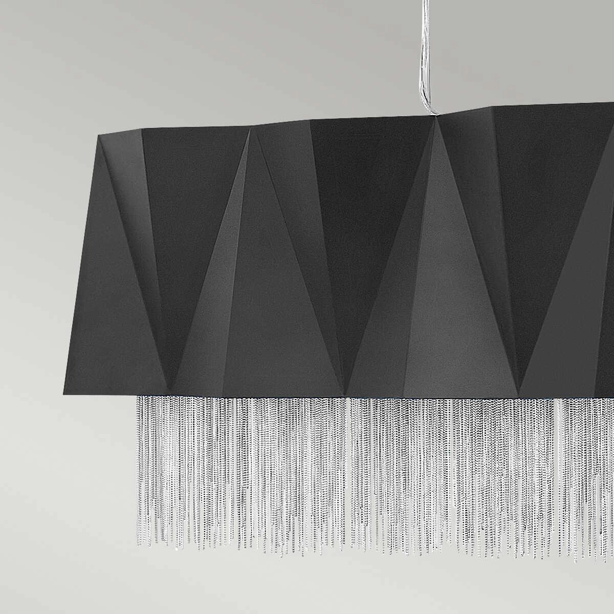 Hinkley Zuma 6 Light Black & Silver Ceiling Pendant - 110cm