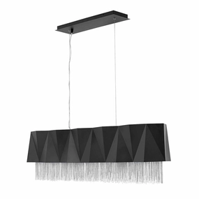 Hinkley Zuma 6 Light Black & Silver Ceiling Pendant - 110cm minimalist ceiling light