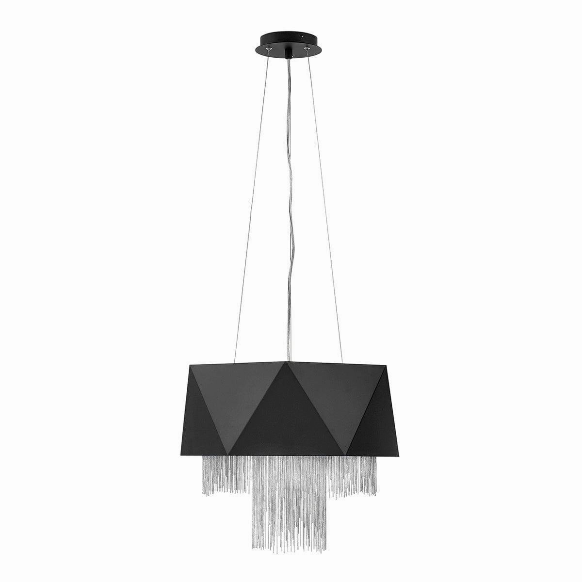 Hinkley Zuma 6 Light Black & Silver Pendant Ceiling Light - 45cm minimalist ceiling light