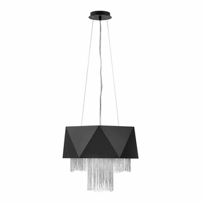 Hinkley Zuma 6 Light Black & Silver Pendant Ceiling Light - 45cm minimalist ceiling light