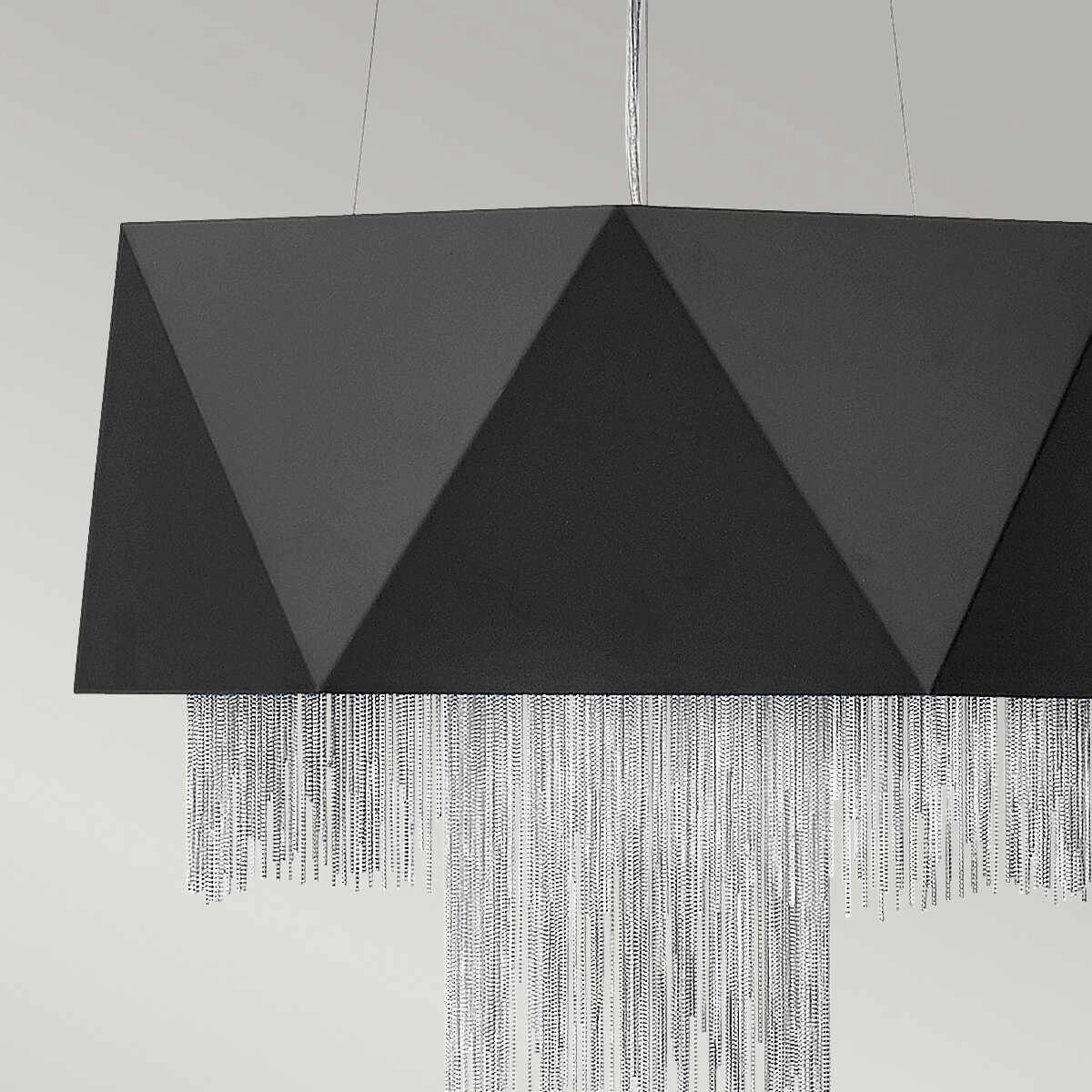 Hinkley Zuma 6 Light Black & Silver Pendant Ceiling Light - 45cm