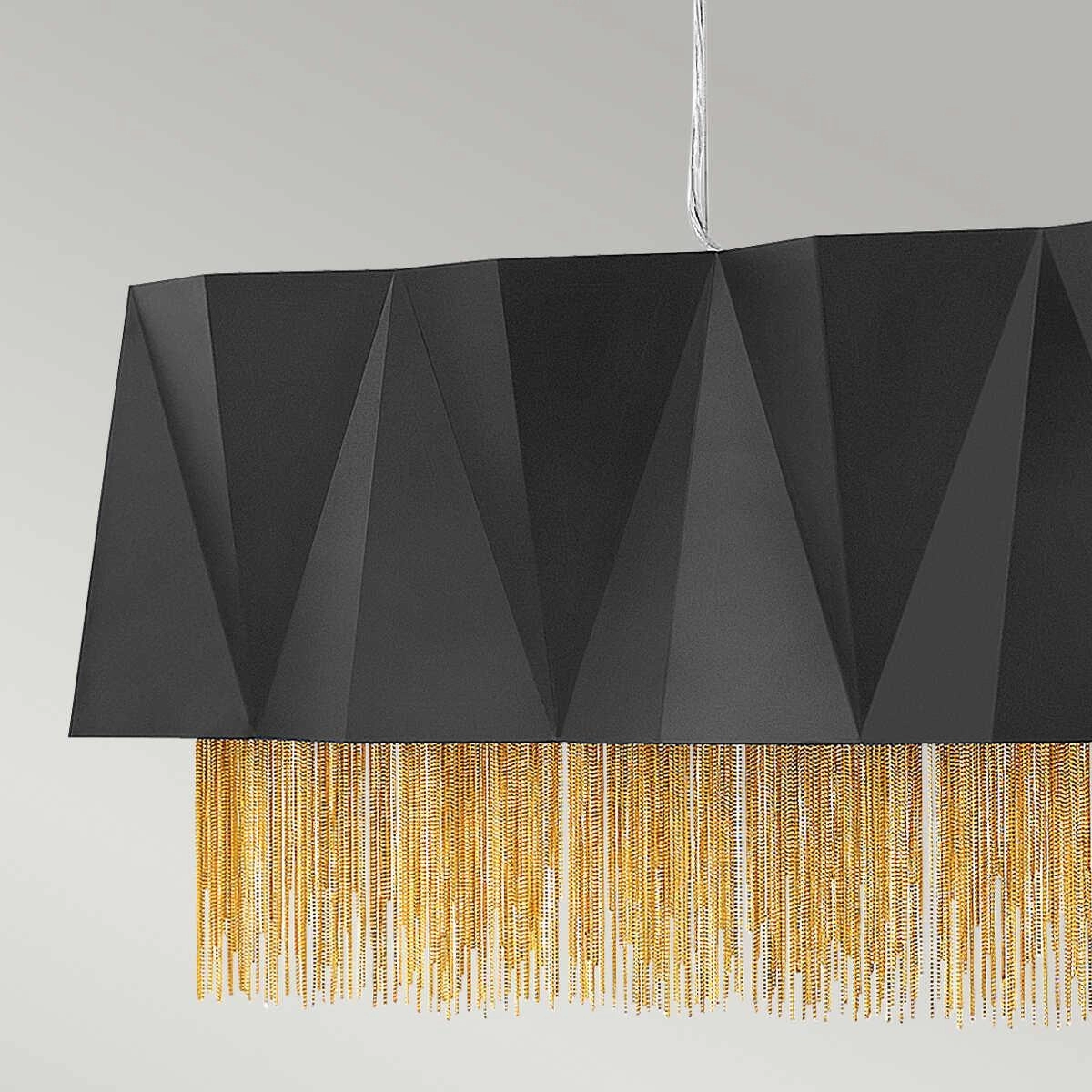 Hinkley Zuma 6 Light Large Black & Gold Pendant Ceiling Light