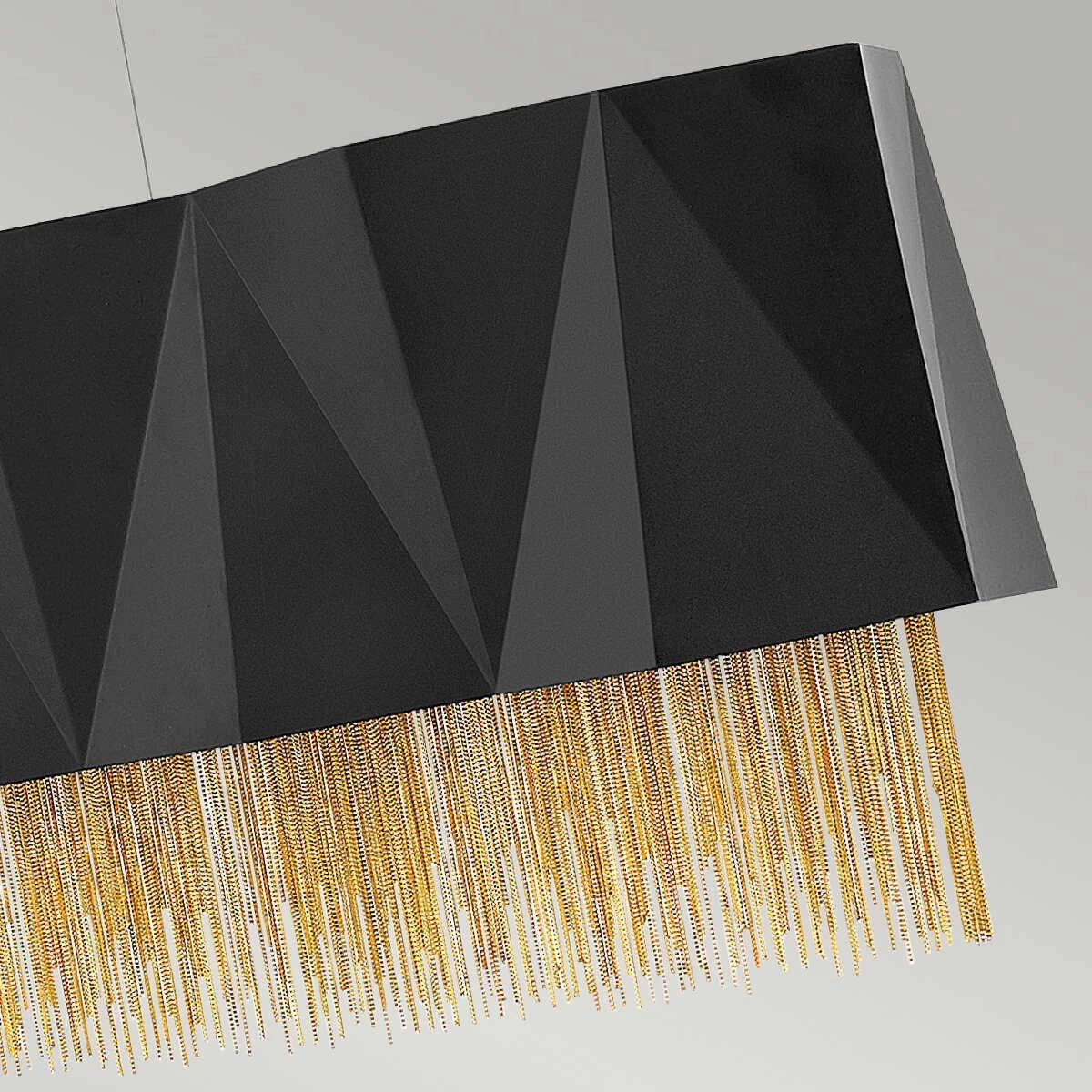 Hinkley Zuma 6 Light Large Black & Gold Pendant Ceiling Light