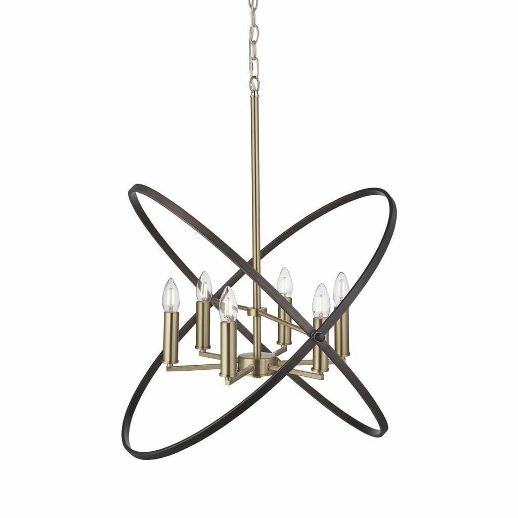 Hoopla 6 Light Bronze Pendant Ceiling Light Searchlight minimalist ceiling light
