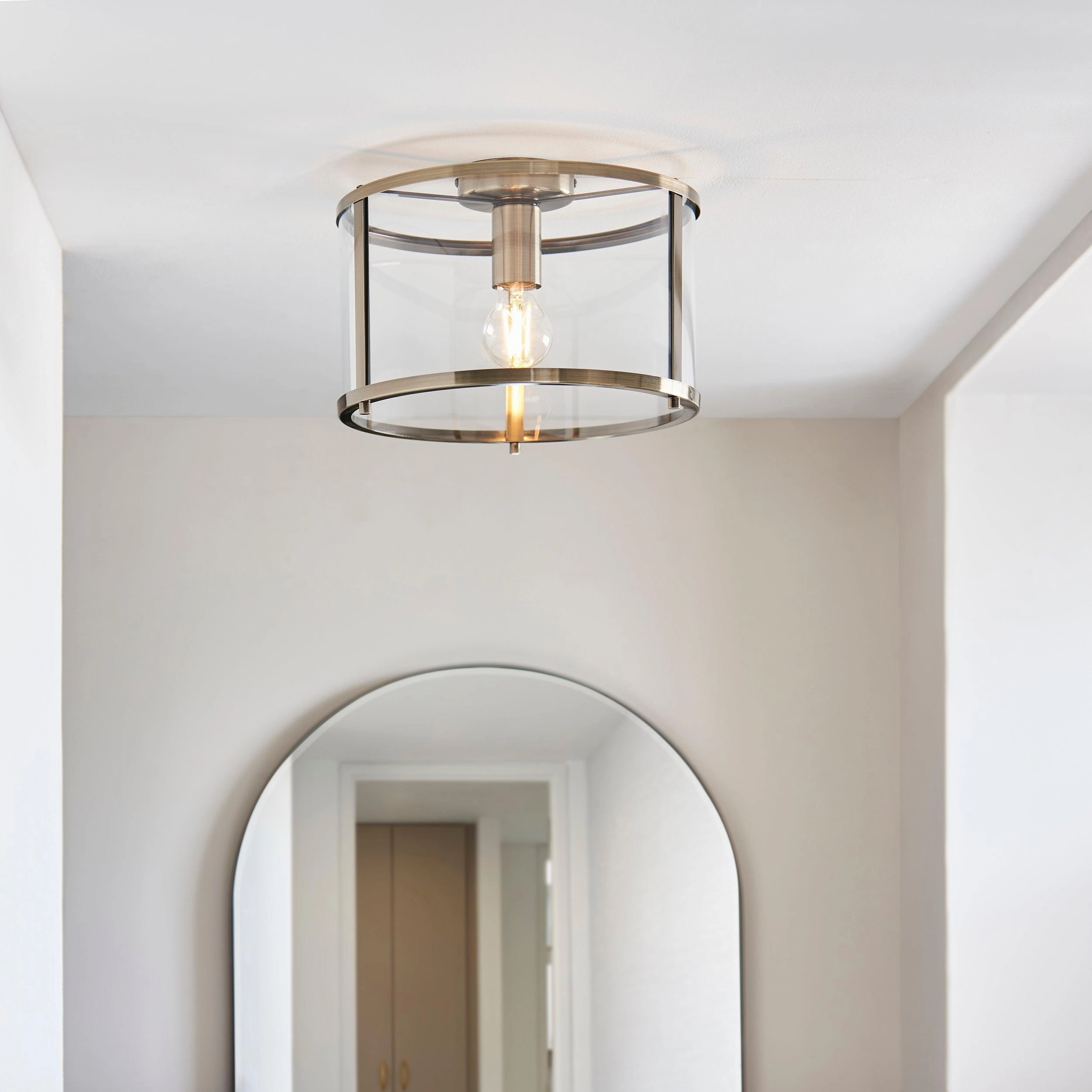 Hopton Brass & Glass Ceiling Flush