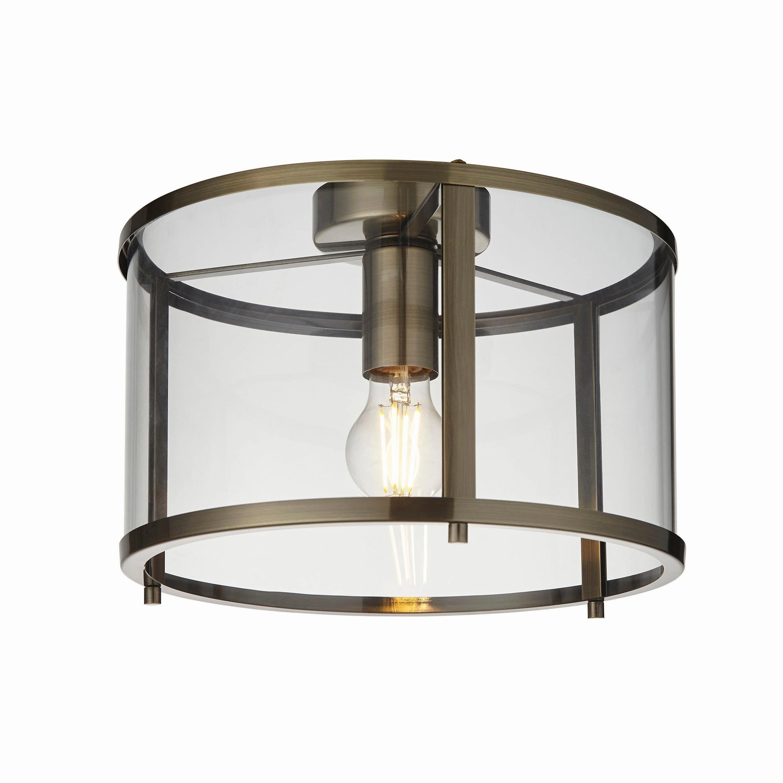 Hopton Brass & Glass Ceiling Flush