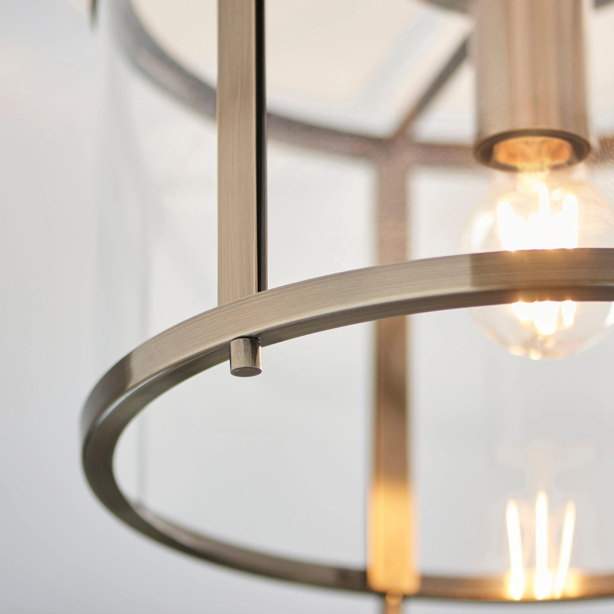 Hopton Brass & Glass Ceiling Flush