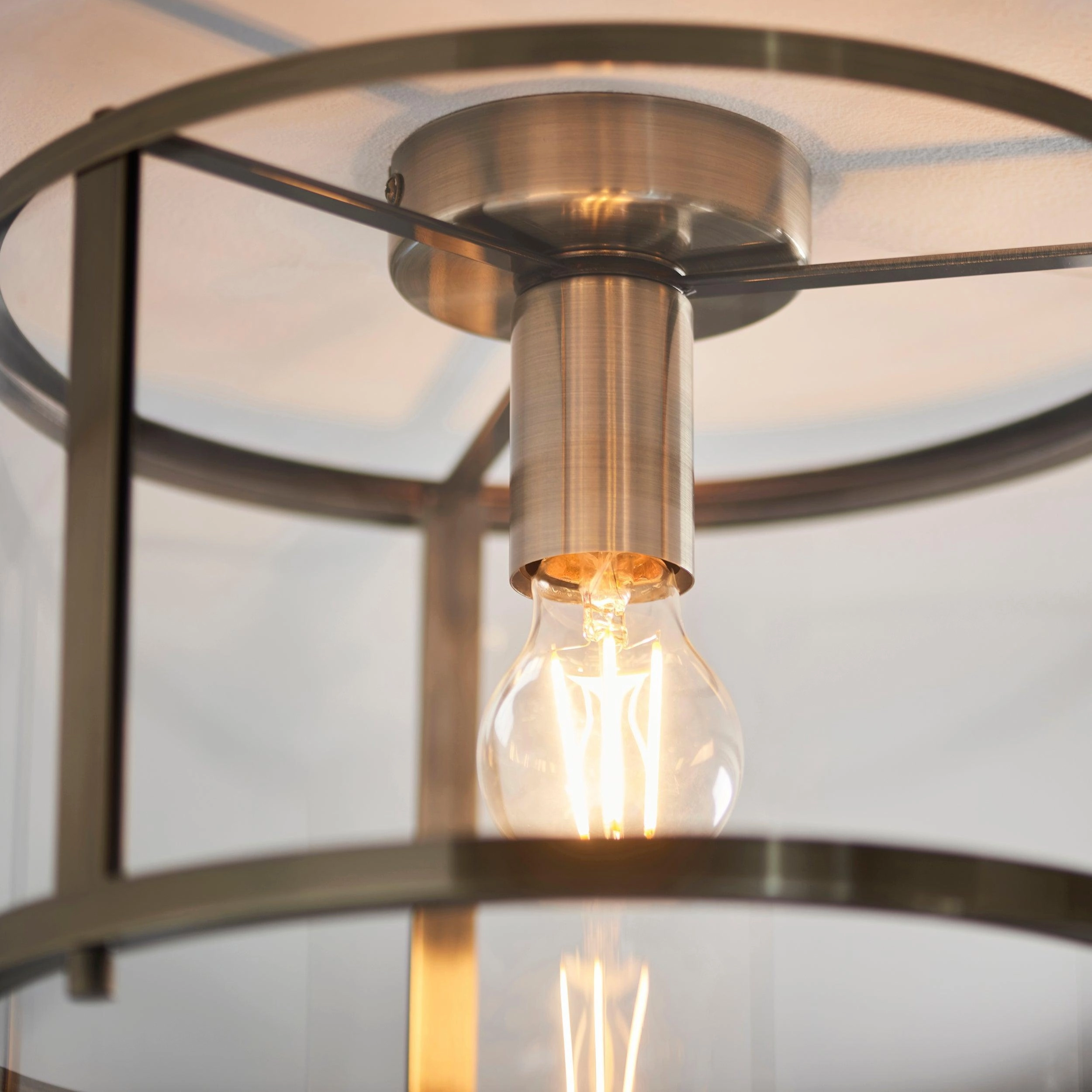 Hopton Brass & Glass Ceiling Flush