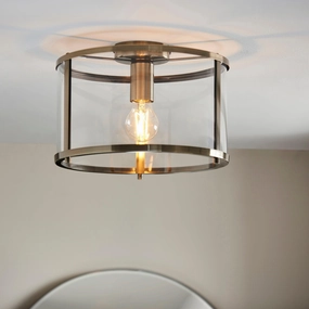 Hopton Brass & Glass Ceiling Flush simple ceiling design light