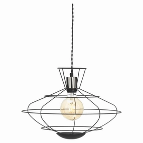 Hudson Pendant Chrome & Black Caged Ceiling Pendant modern ceiling lamp