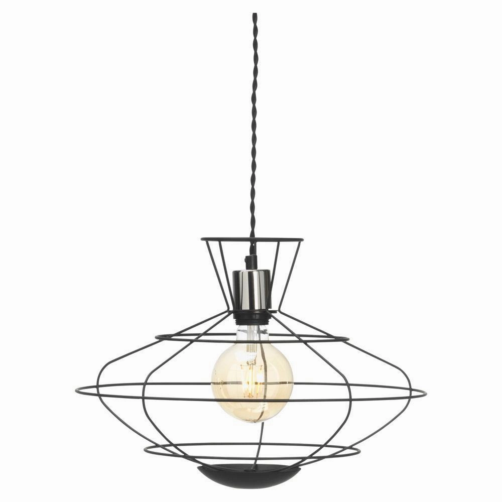 Hudson Pendant Chrome & Black Caged Ceiling Pendant modern ceiling lamp
