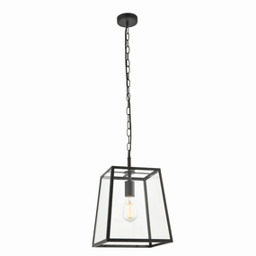 Hurst 1 Light Black Framed Clear Glass Ceiling Pendant modern ceiling lamp