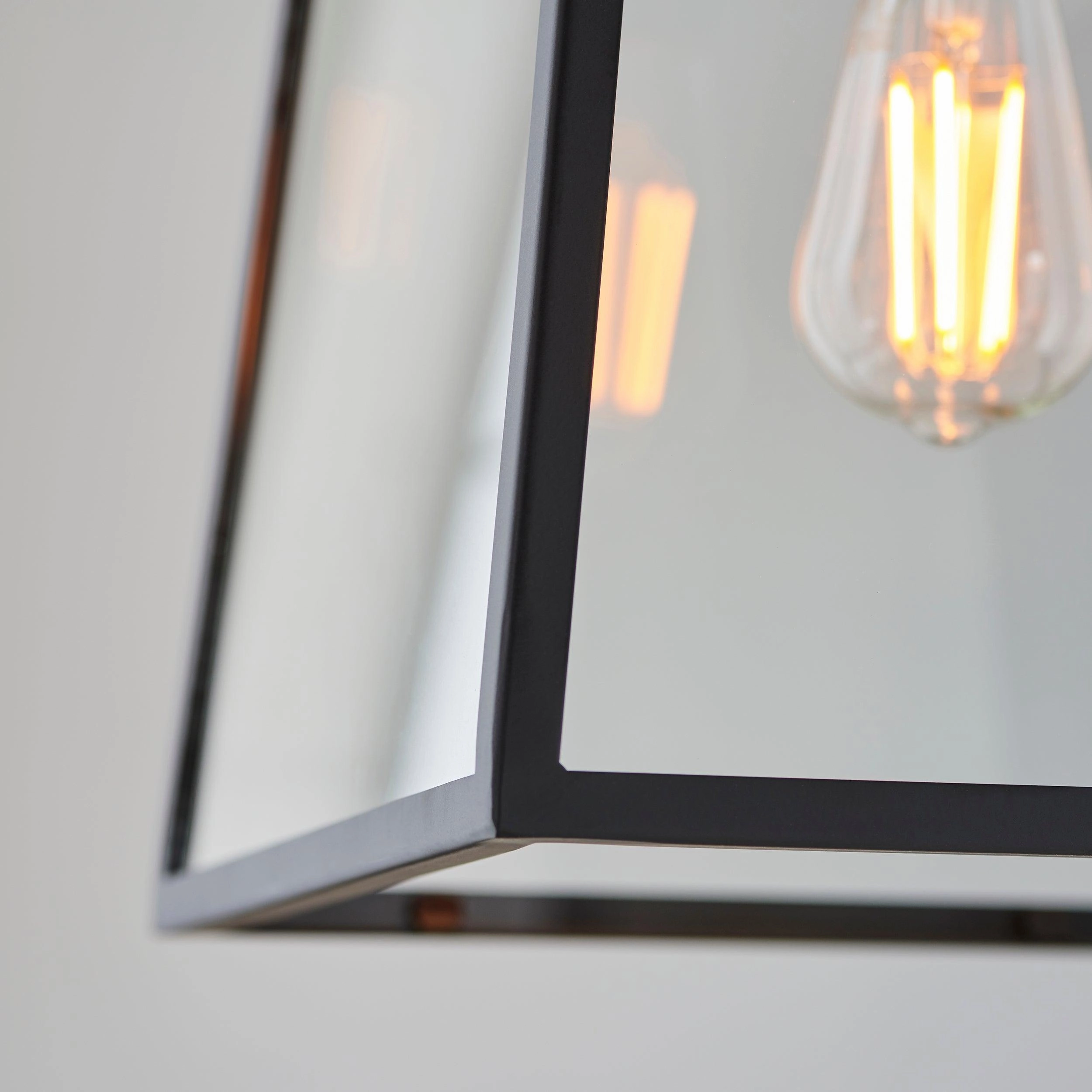Hurst 1 Light Black Framed Clear Glass Ceiling Pendant