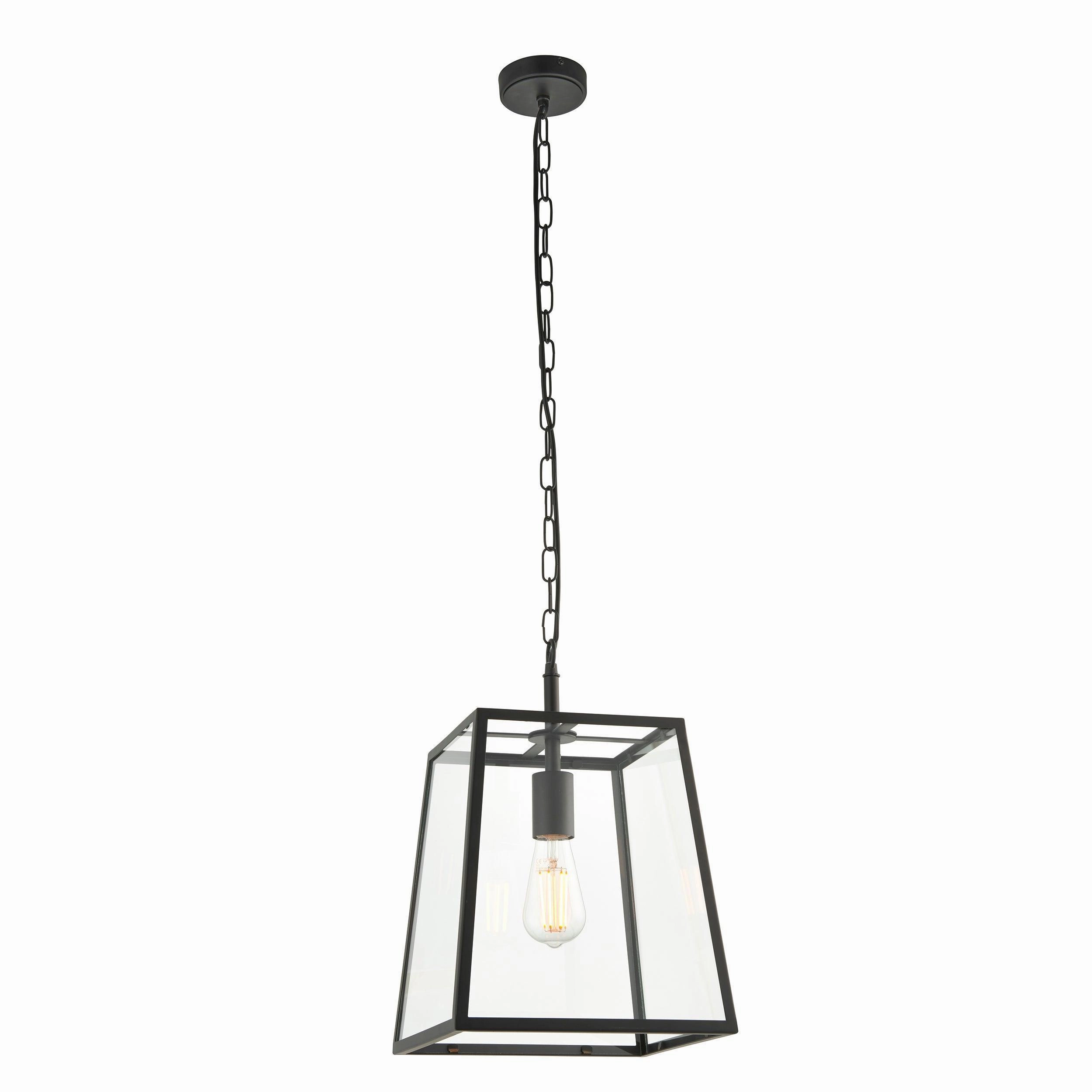 Hurst 1 Light Black Framed Clear Glass Ceiling Pendant simple ceiling design light
