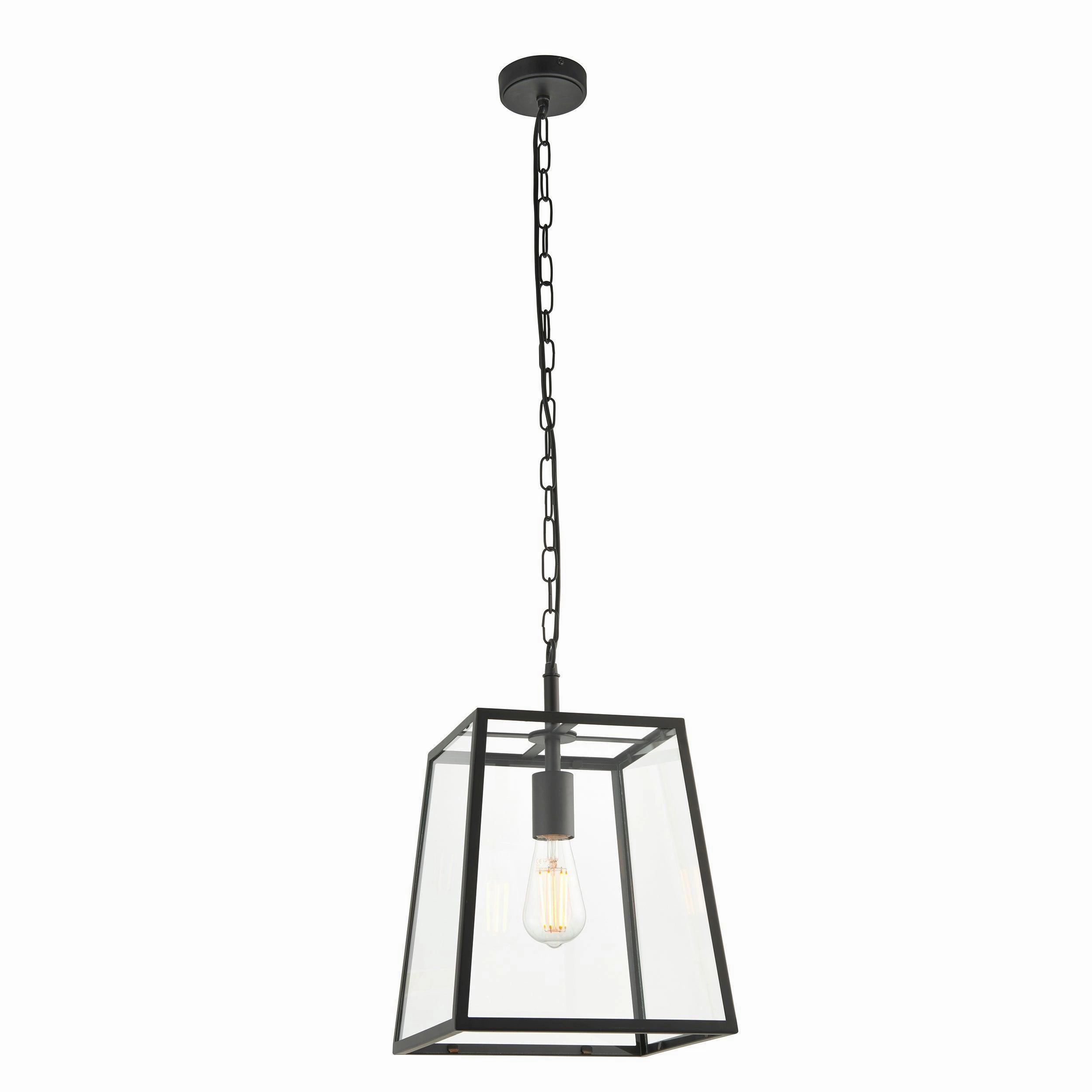 Hurst 1 Light Black Framed Clear Glass Ceiling Pendant modern ceiling lamp