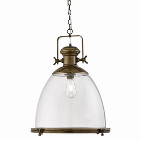 Industrial Large Brass & Clear Glass Ceiling Pendant modern ceiling lamp