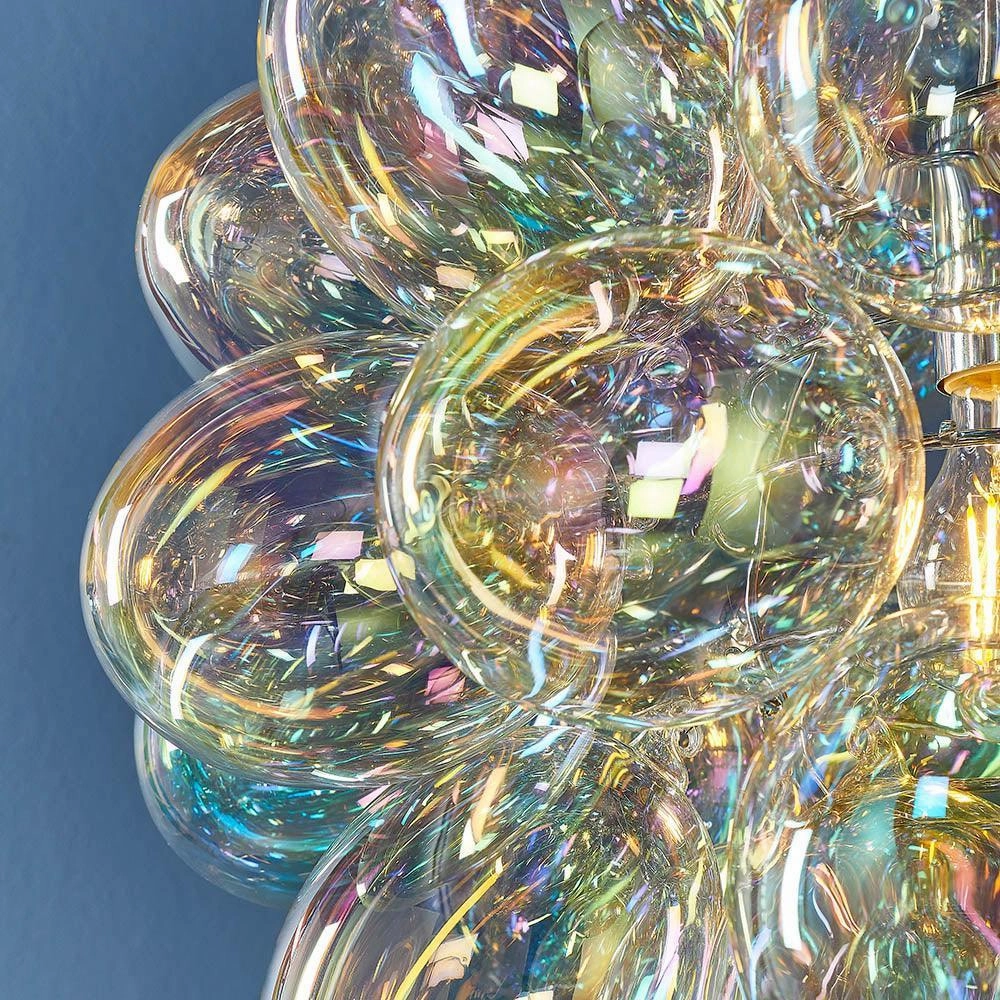 Infinity 1 Light Pendant - Chrome & Iridescent Glass Shades