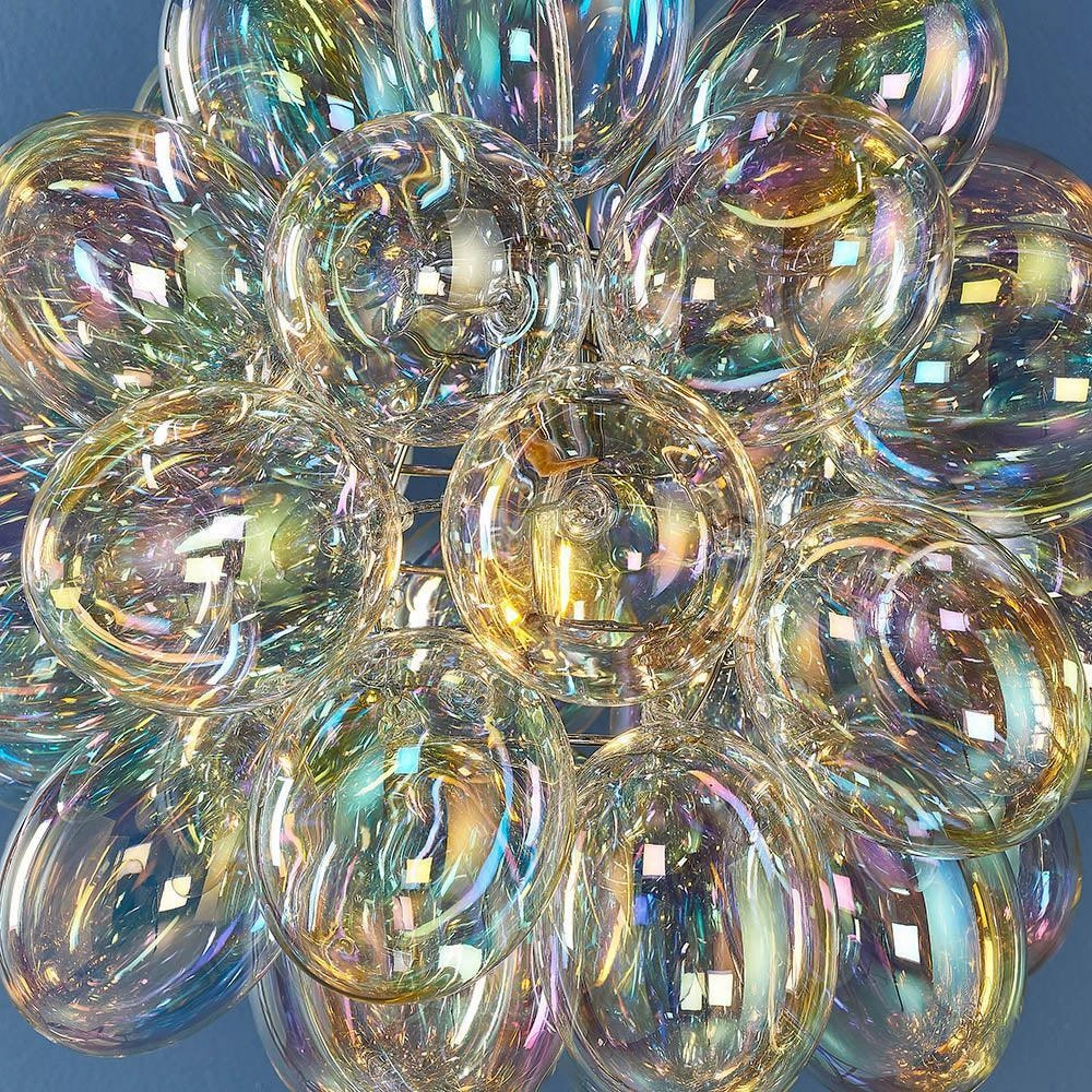 Infinity 1 Light Pendant - Chrome & Iridescent Glass Shades