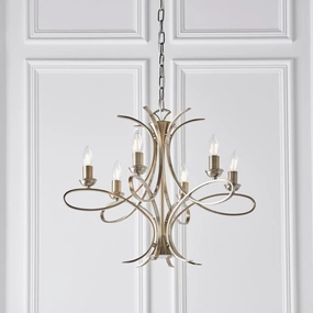Interiors 1900 Penn 6 Light Brushed Brass Finish Chandelier simple ceiling design light
